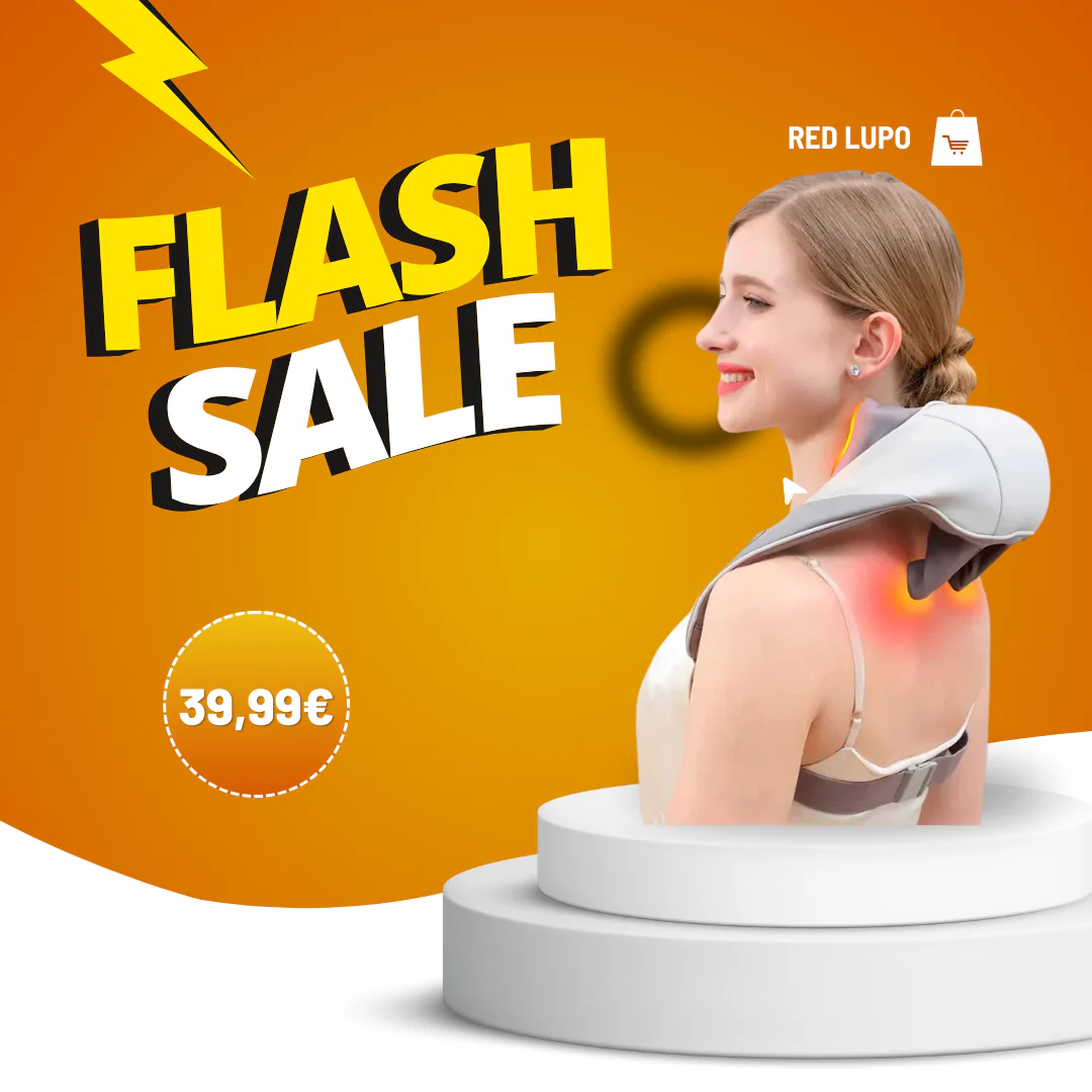 OFERTA BLACK FRIDAY! Masajeador Replica Manos Shiatsu Inalámbrico para Cuello y Espalda - Pr Relax®