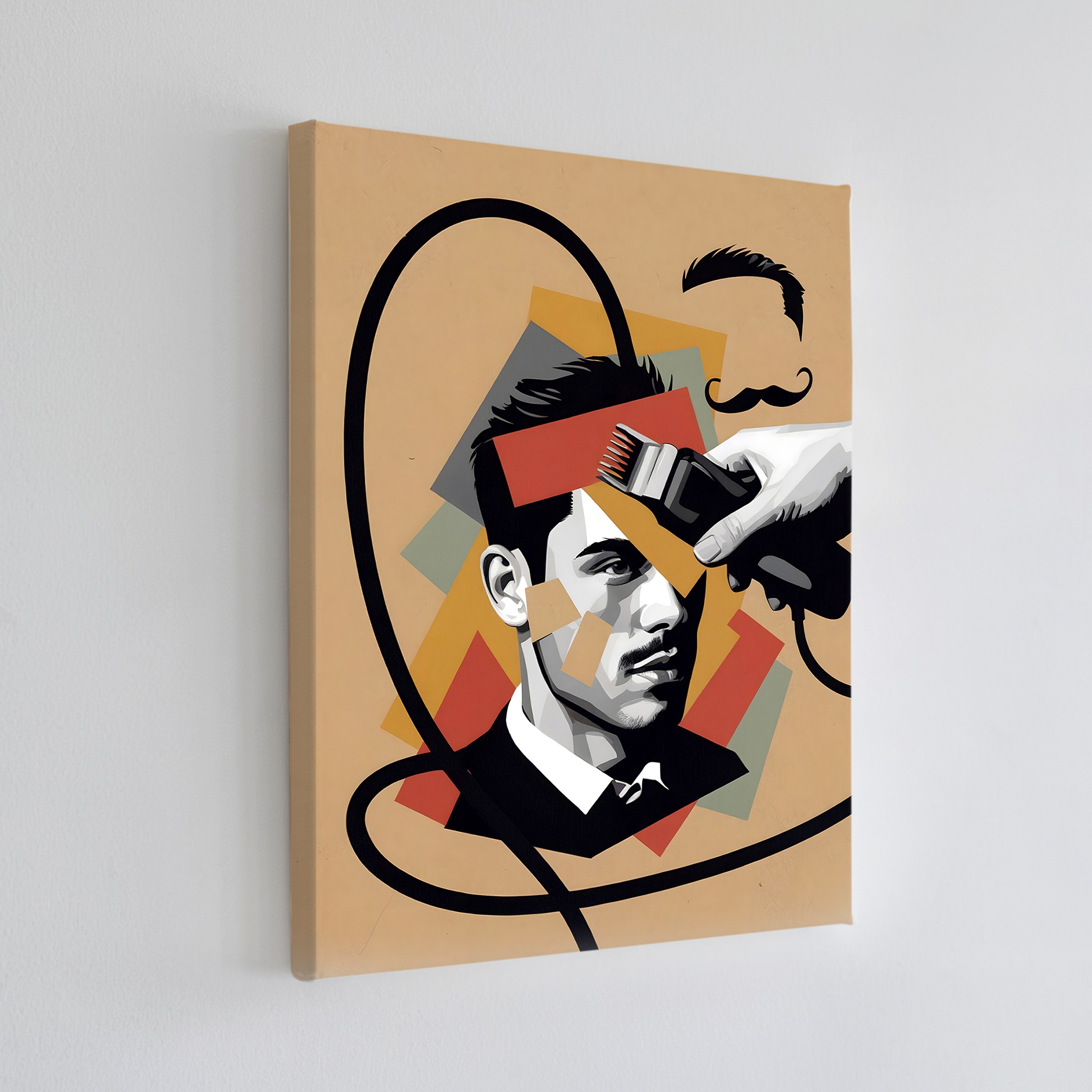 Modern Barber Pole Décor Wall Art Canvas