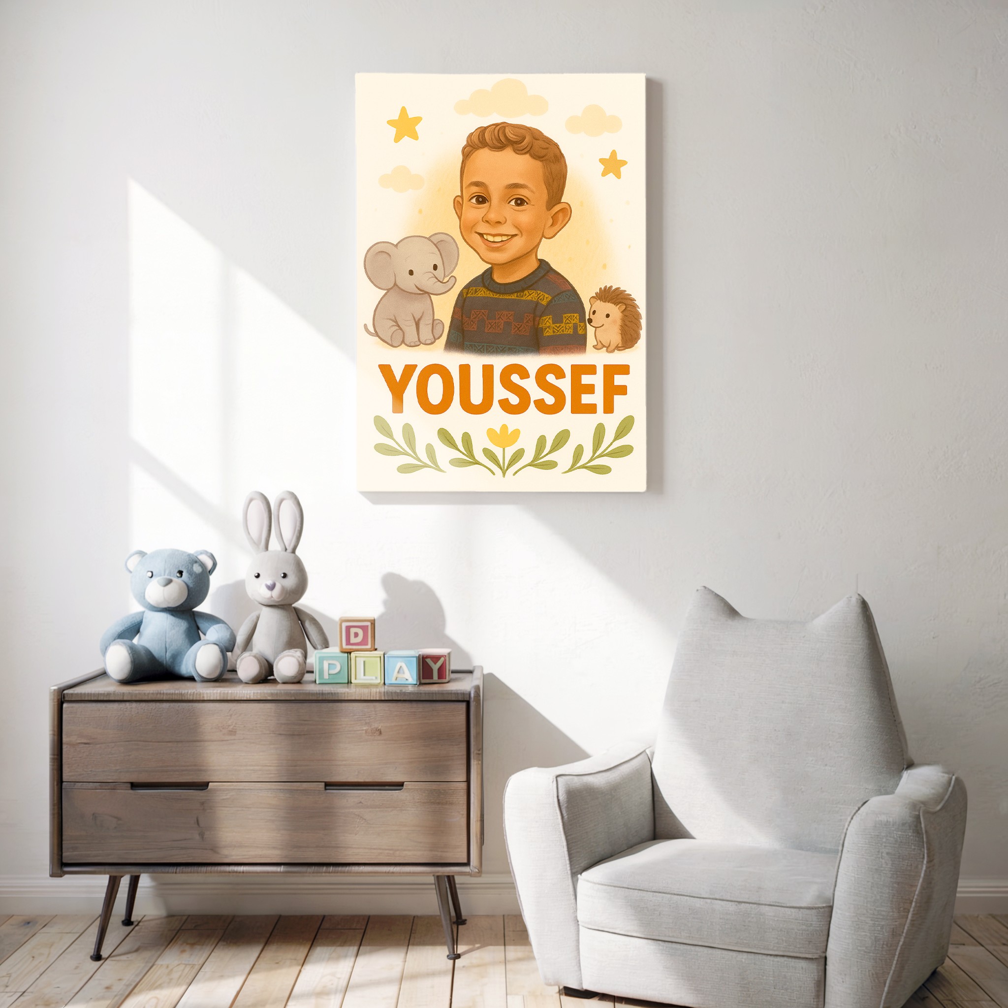 Portrait sur toile Paysage Onirique personnalisé avec photo et prénom