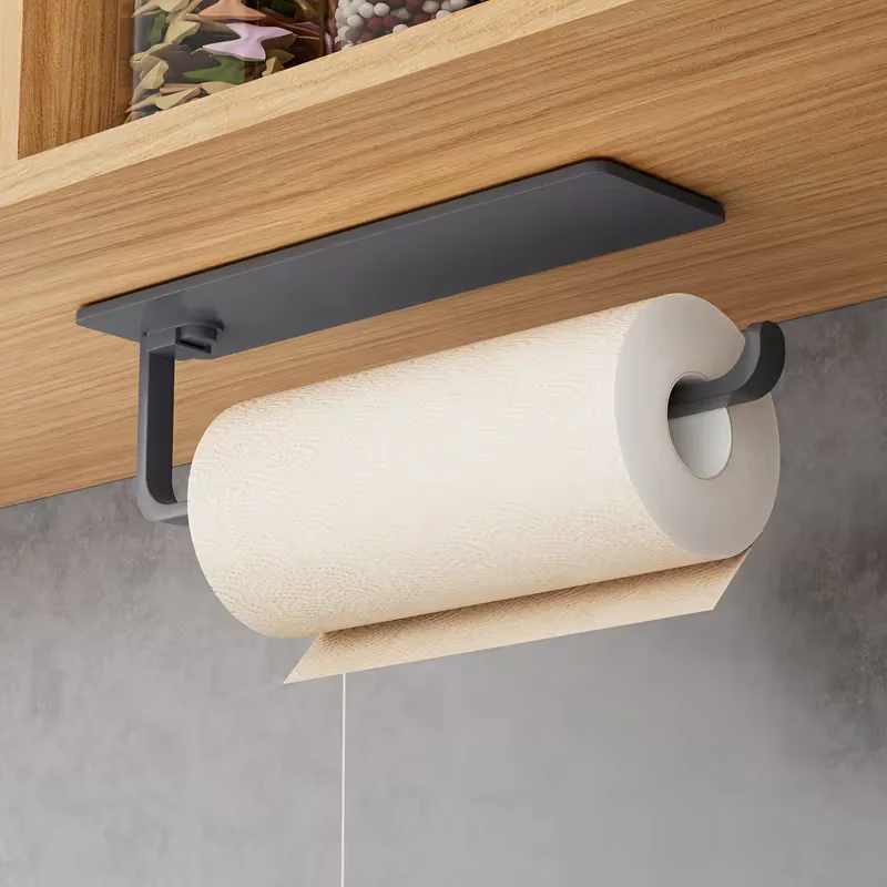 حامل مناشف مطبخ عصري من أمويتشيك - موزع مناشف ورقية معلق يناسب أسفل الخزائن، مصمم لتوفير المساحة، مصنوع من بلاستيك متين، مثالي للحمامات