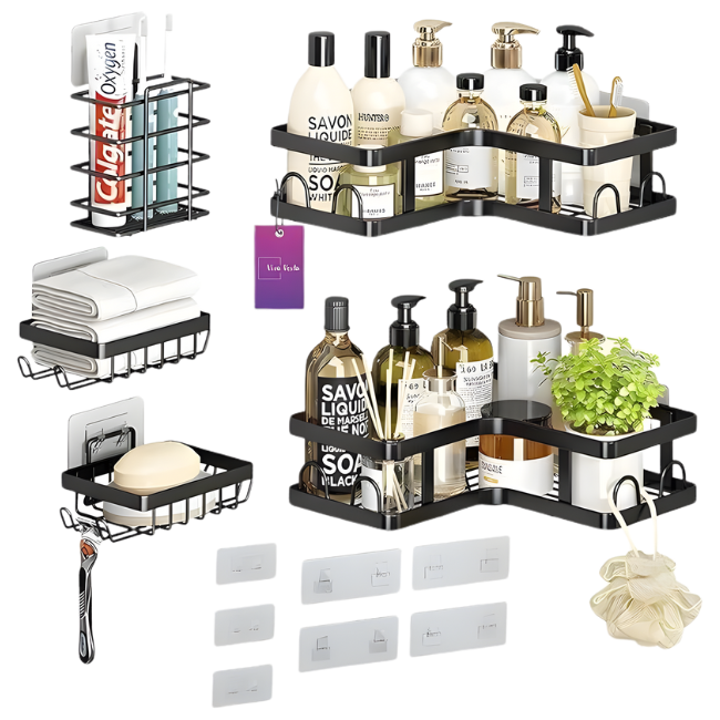 رفوف تخزين الحمام والمطبخ