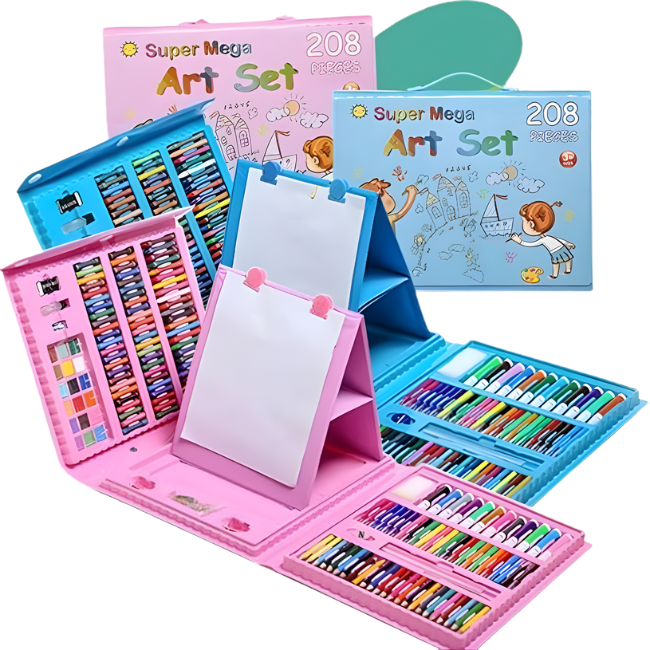 مجموعة فنية للأطفال مكونة من 208 قطعة