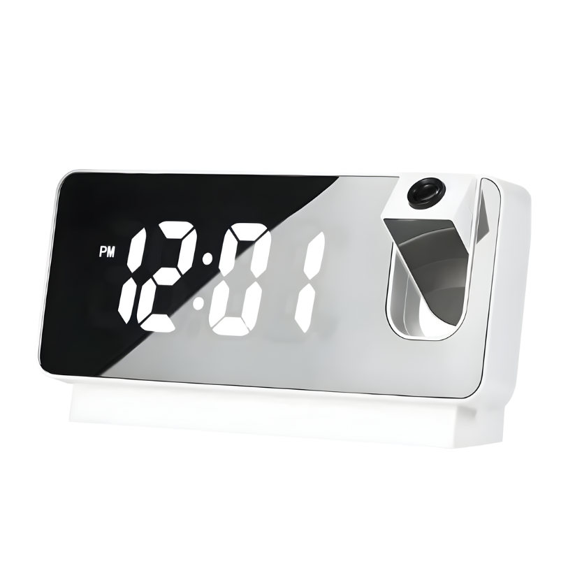 ساعة رقمية متعددة الوظائف مع شاشة LED وإسقاط الوقت