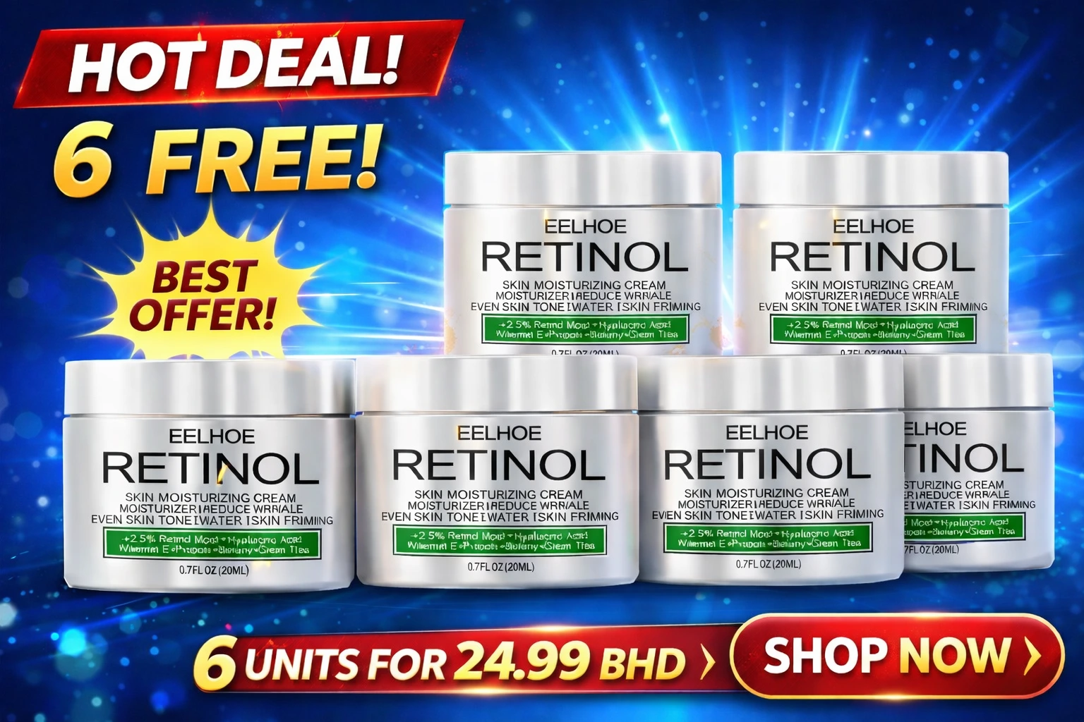 باقة 6 عبوات كريم تبييض البشرة  Retinol™