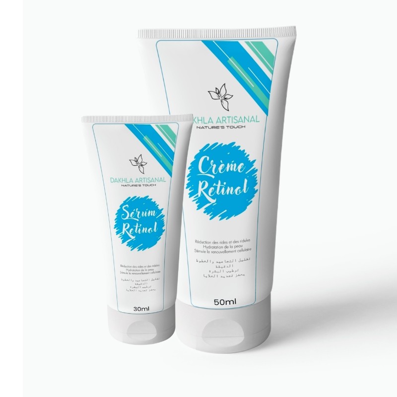 Rack Rétinol :  Sérum 30 ML  + Creme 50 ML  /  حزمة تجديد البشرة بالريتينول
