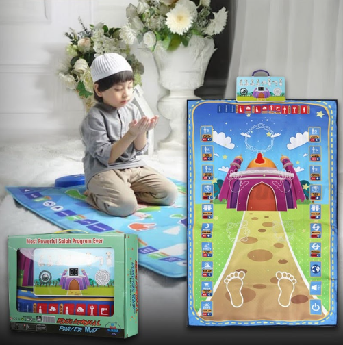 سجادة الصلاة - تساعد الطفل خطوة بخطوة من خلال الصوت والإرشاد، وكأن معه معلّم خاص في البيت!