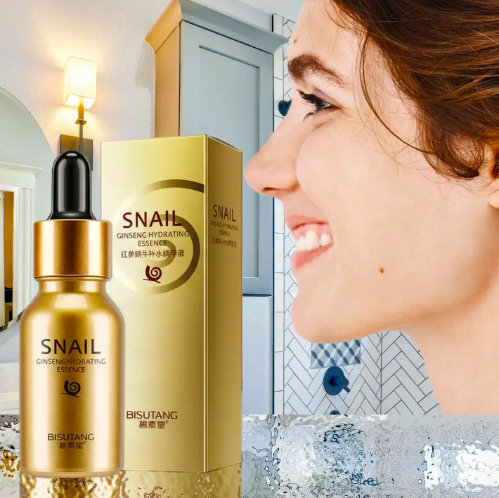 🌺 سيروم الجنسنغ الأحمر الطبيعي بخلاصة الحلزون – ترطيب، إصلاح، ومقاومة الشيخوخة