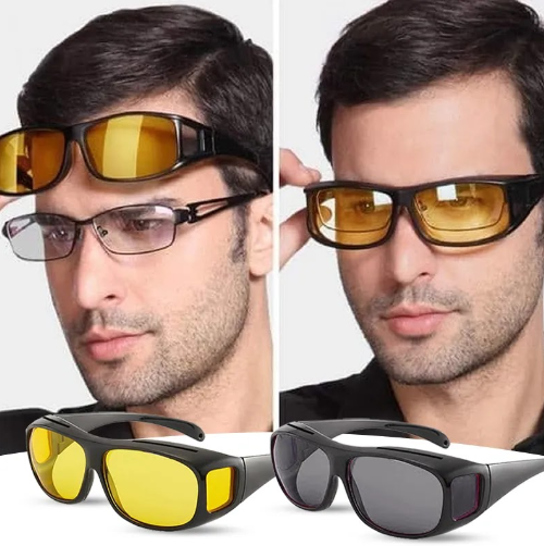 👓 Day & Night Driving Glasses – نظارات القيادة الليلية والنهارية (2 قطع)
