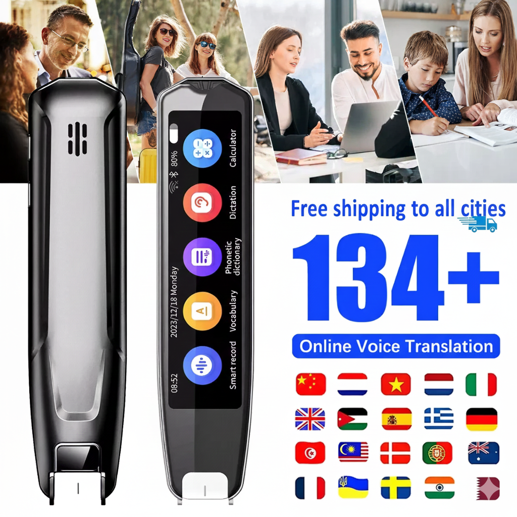 قلم الترجمة - جهاز ذكي يجمع بين الترجمة الصوتية، المسح النصي، تحويل النص لصوت، والقاموس الإلكتروني