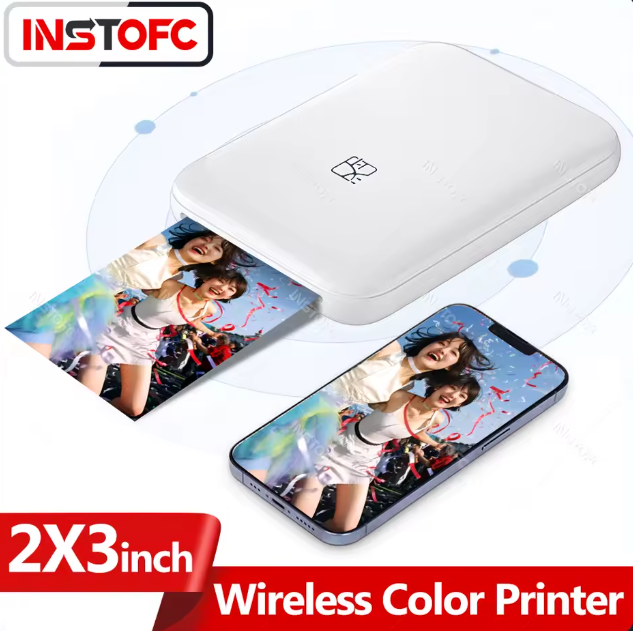 Portable Mini Color Photo Printer with Photo Papers