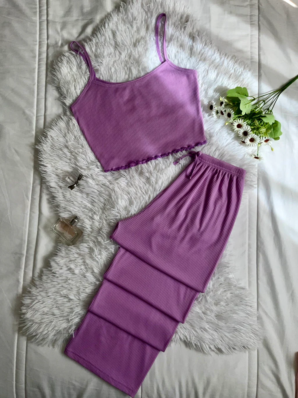 Pyjama Avec Pantalon De Couleur Unie