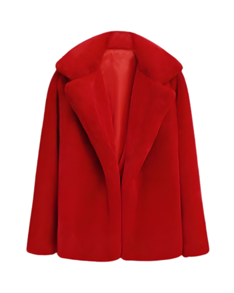 Manteau Rouge Élégant Oversize