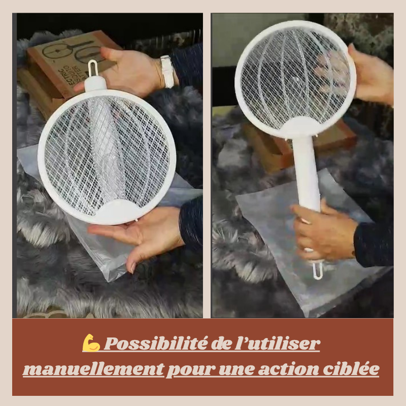 Tapette Électrique Anti-Moustiques 2 en 1