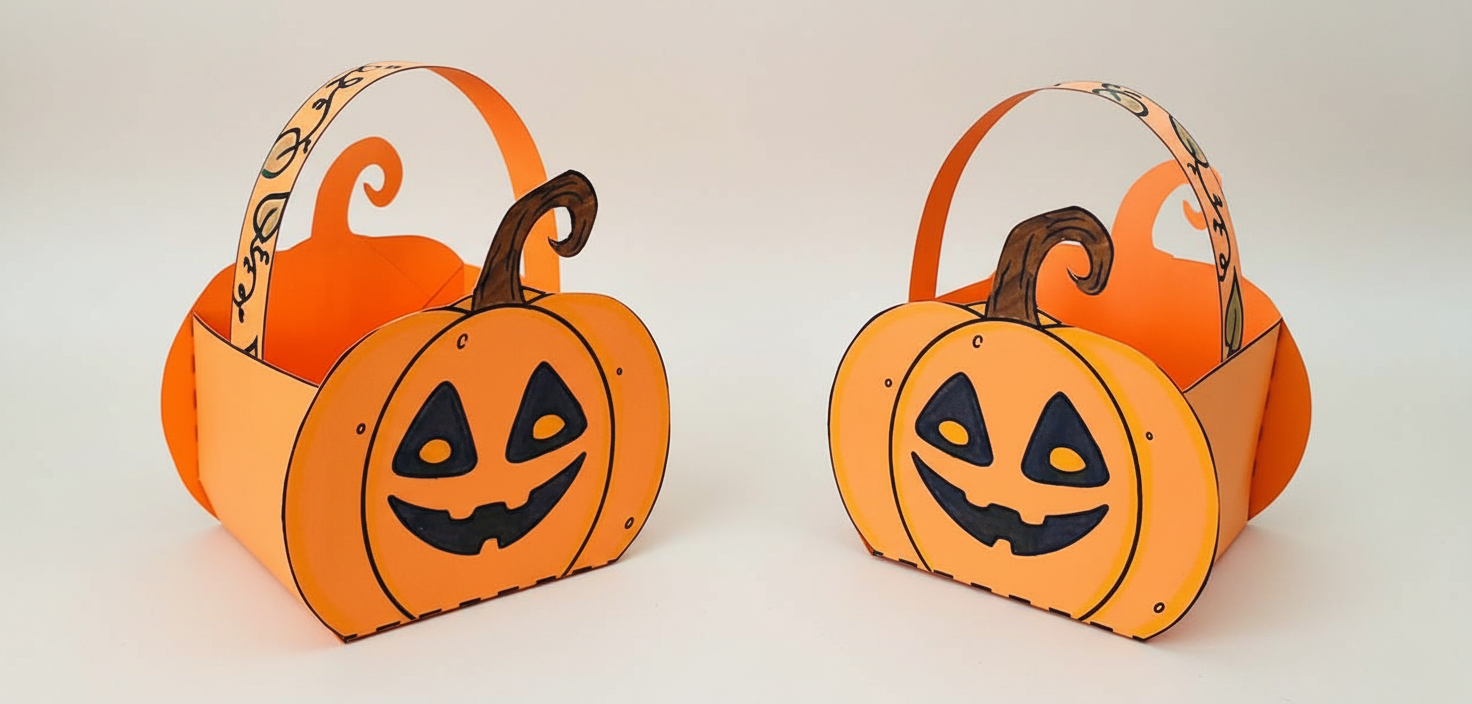 Pumpkin Basket – Printable Halloween Craft for Kids