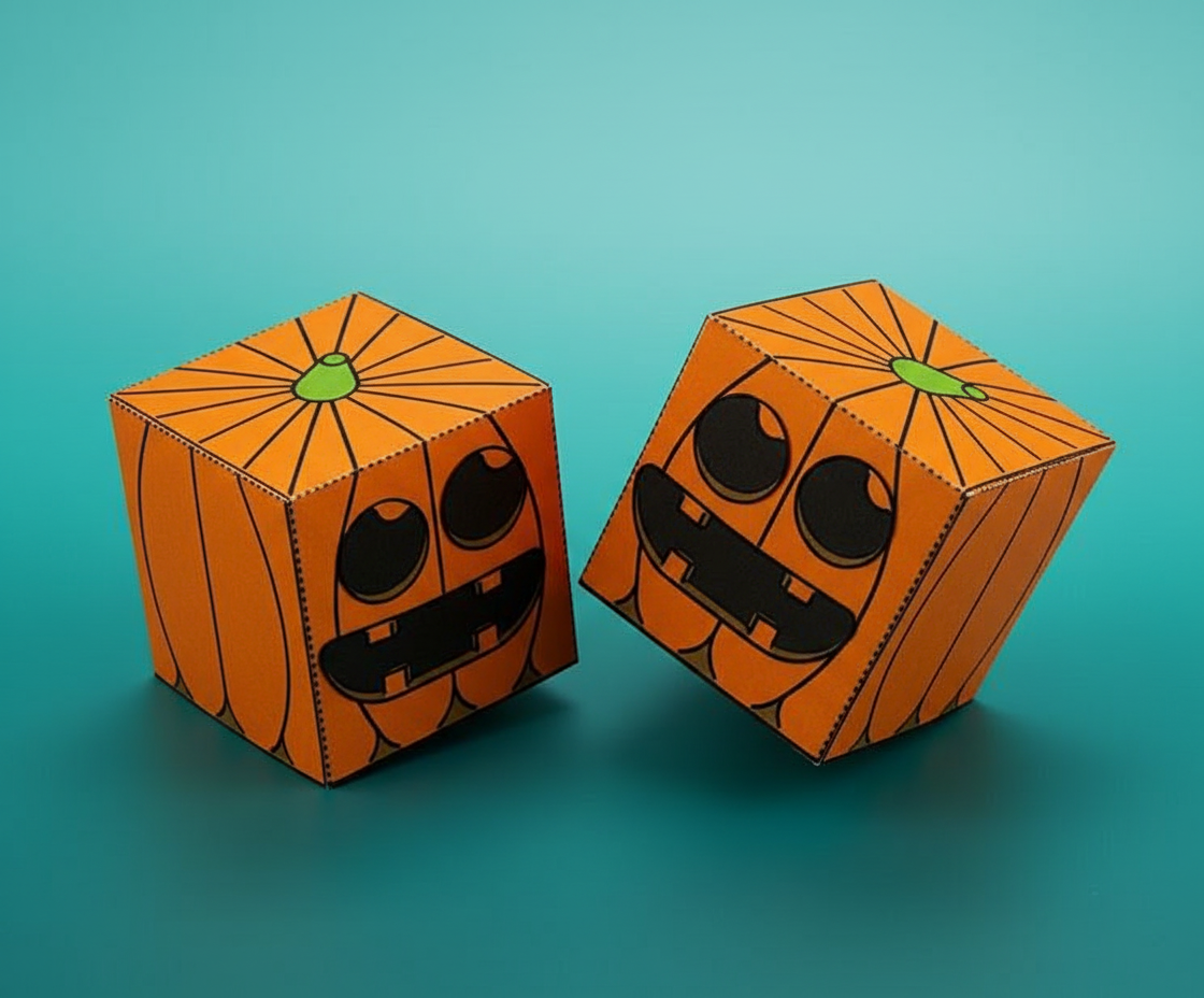 3D Pumpkin Paper Craft – Printable Halloween Activity