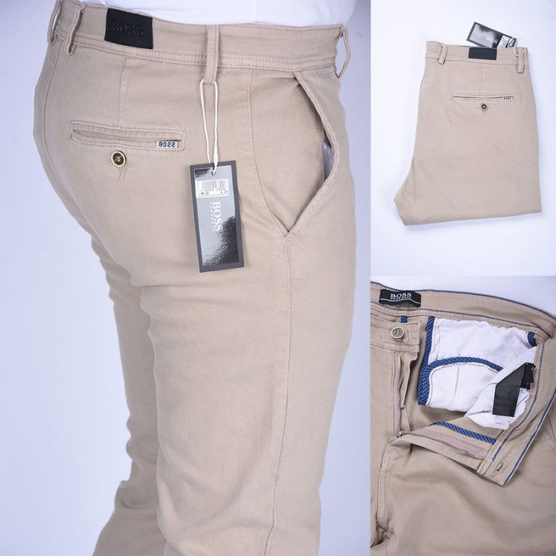 Pantalon Boss en toile piqué Beige