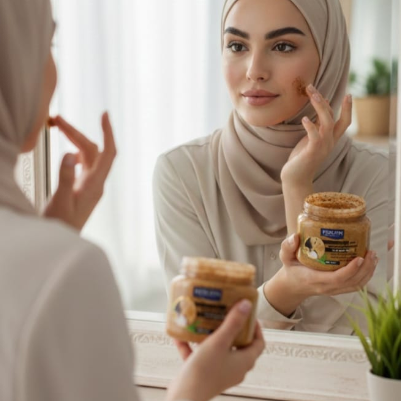 مقشر الوجه المعدني بالذهب