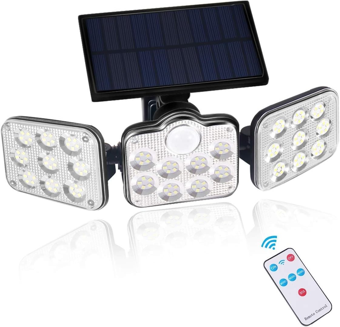 مصابيح تعمل بالطاقة الشمسية الخارجية بـ3 رؤوس