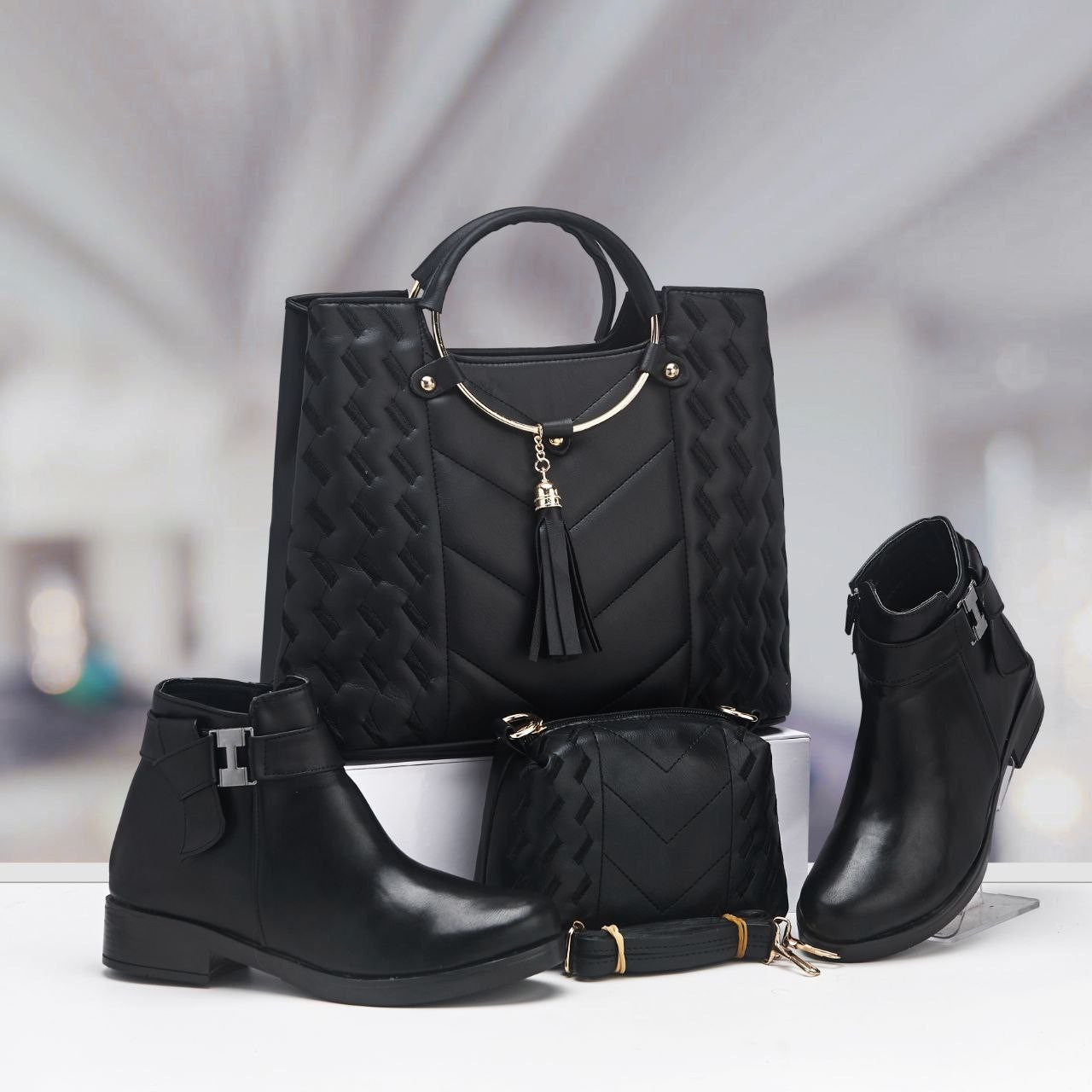 LEXUN ✨ طقم الحقيبة والحذاء النسائي الذي يجمع الأناقة والانسجام