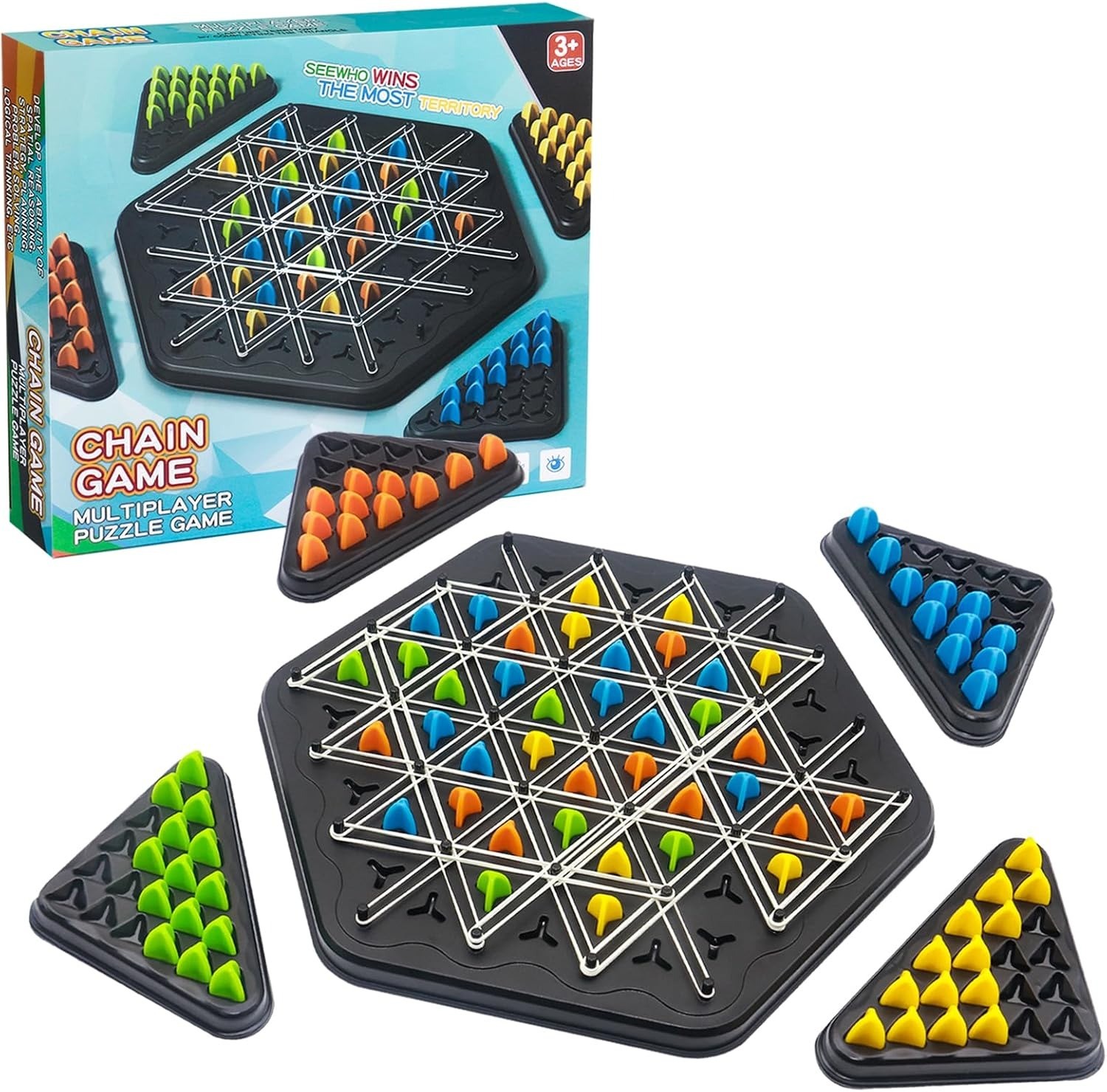 chain chessboard triggle –  لعبة تقاطع المثلثات