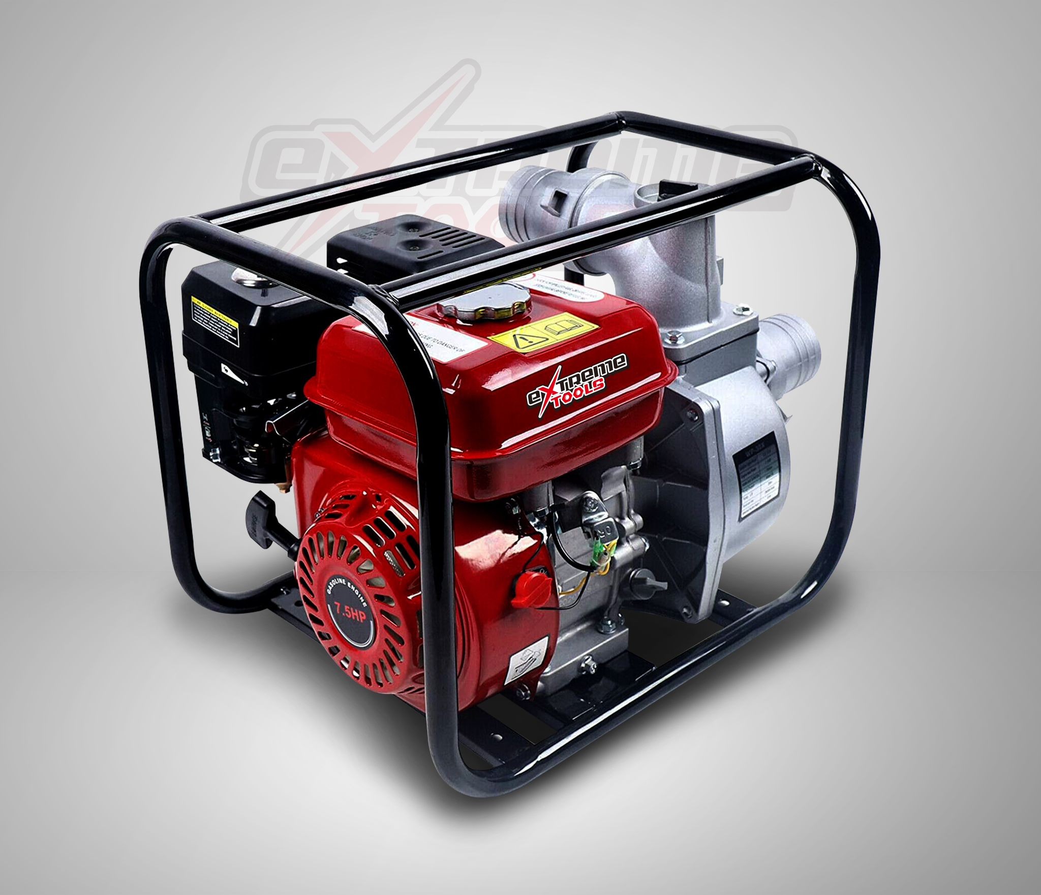 EXTREME TOOLS Bomba de agua a gasolina de 3 pulgadas (70mm) 6.5HP 4.8KW de Potencia motor de 4 tiempos + regalo lampara solar