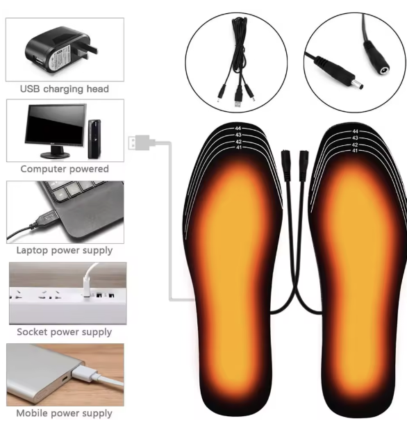 نعل كهربائي لتدفئة القدمين يعمل عبر USB - USB Electric Heated Insoles for Foot Warmth