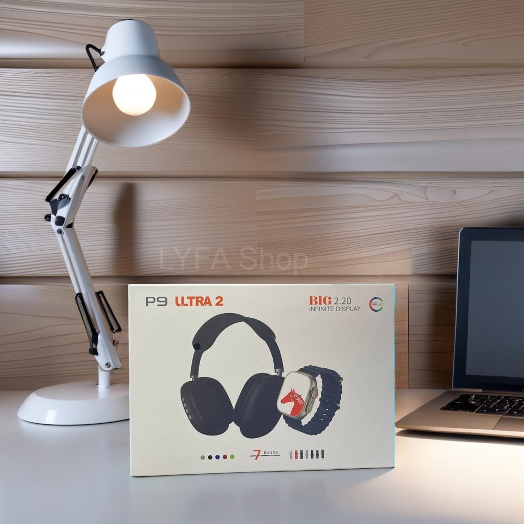 سماعات رأس لاسلكية وساعة ذكية P9 Ultra 2