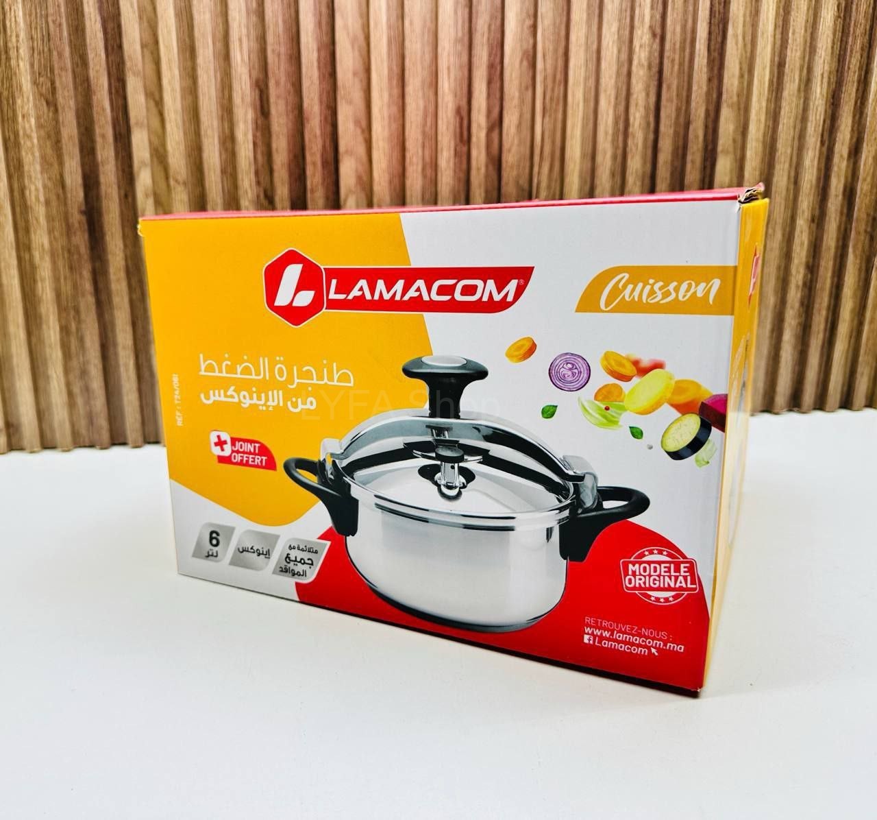 طنجرة ضغط من الإينوكس لاماكوم Lamacom سعة 6 لتر