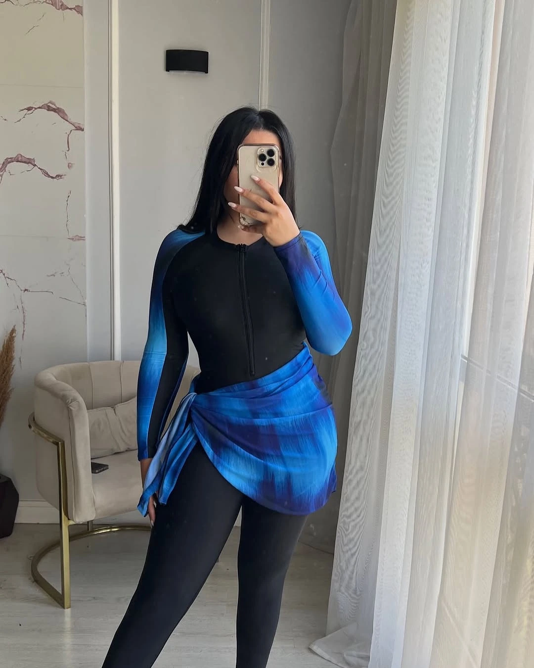 ✨ Burkini Lina – 4 قطع من الأناقة والراحة! 👙💙