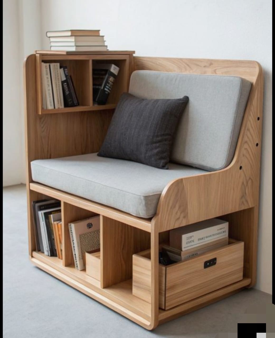 Fauteuil de Lecture 2-en-1 "L'Escale Littéraire" – Confort & Rangement