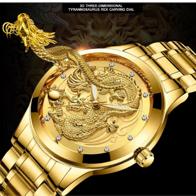 Montre en or dragon