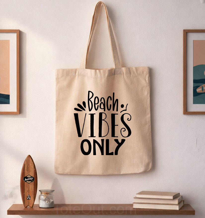 Beach Vibes Only | Canvas Tote Bag