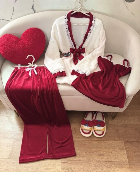 Pack Cocooning Luxe ❤️ - بيجامة 3 قطع (موبرة & مومط) - همزة الشتاء