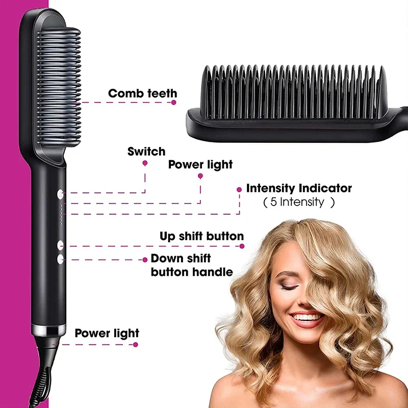 ✨ Brosse Chauffante Céramique Multifonction
