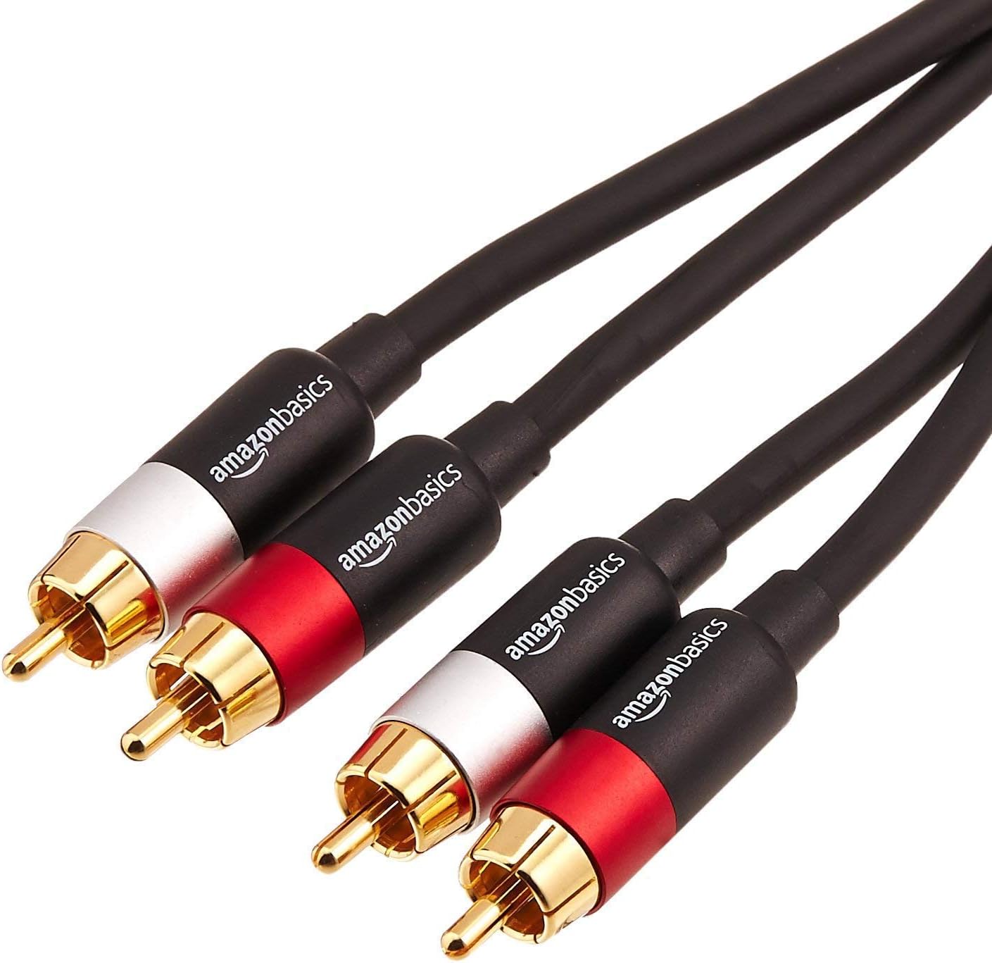 Amazonベーシック RCAオーディオケーブル 2.4m(2 RCAオス - 2 RCAオス)ブラック