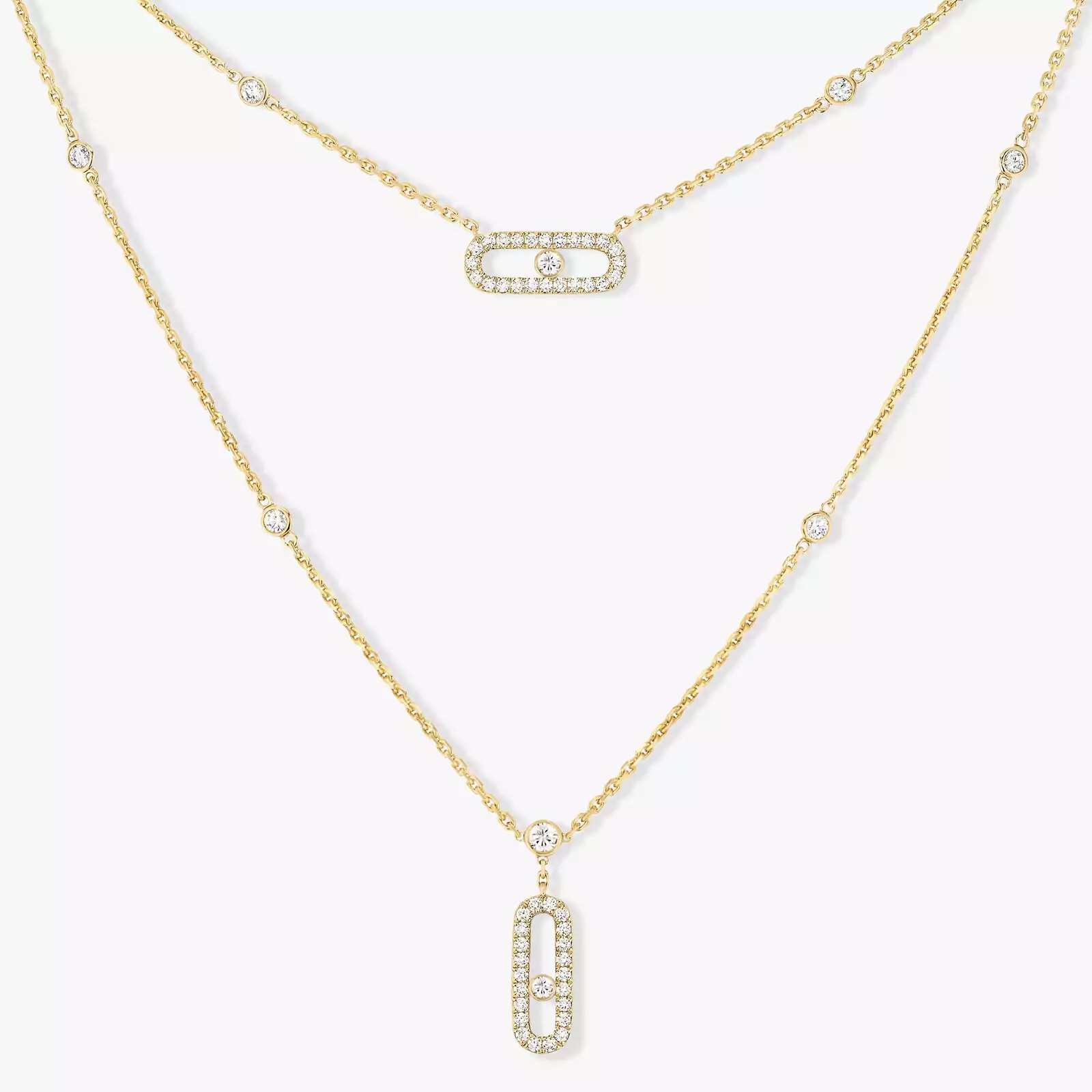 COLLIER MESSIKA MOVE UNO 2 ROWS PAVÉ GOLD