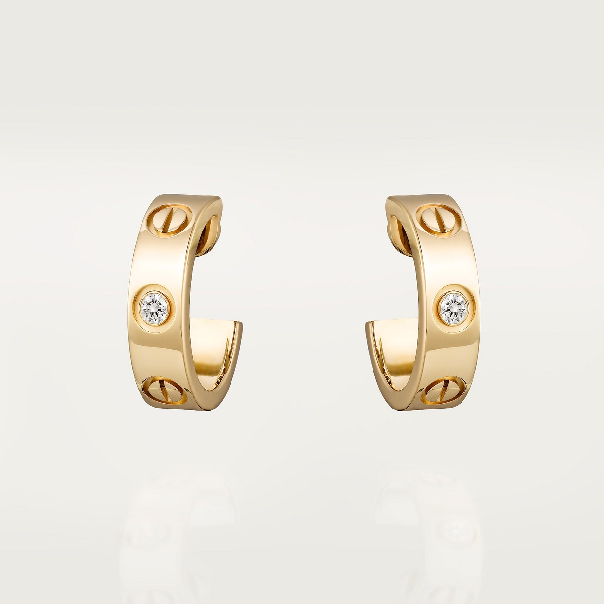 BOUCLE CARTIER LOVE CRÉEOLES PETIT MODÉLE DEUX DIAMONDS GOLD