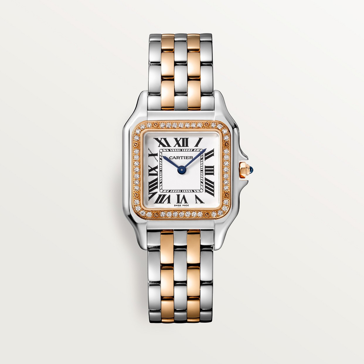 CARTIER PANTHÈRE ARGENTÉ ET OR ROSE AVEC STRASS