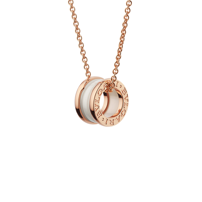 COLLIER BVLGARI B.ZERO1 CERAMIC BLANC ROSE GOLD