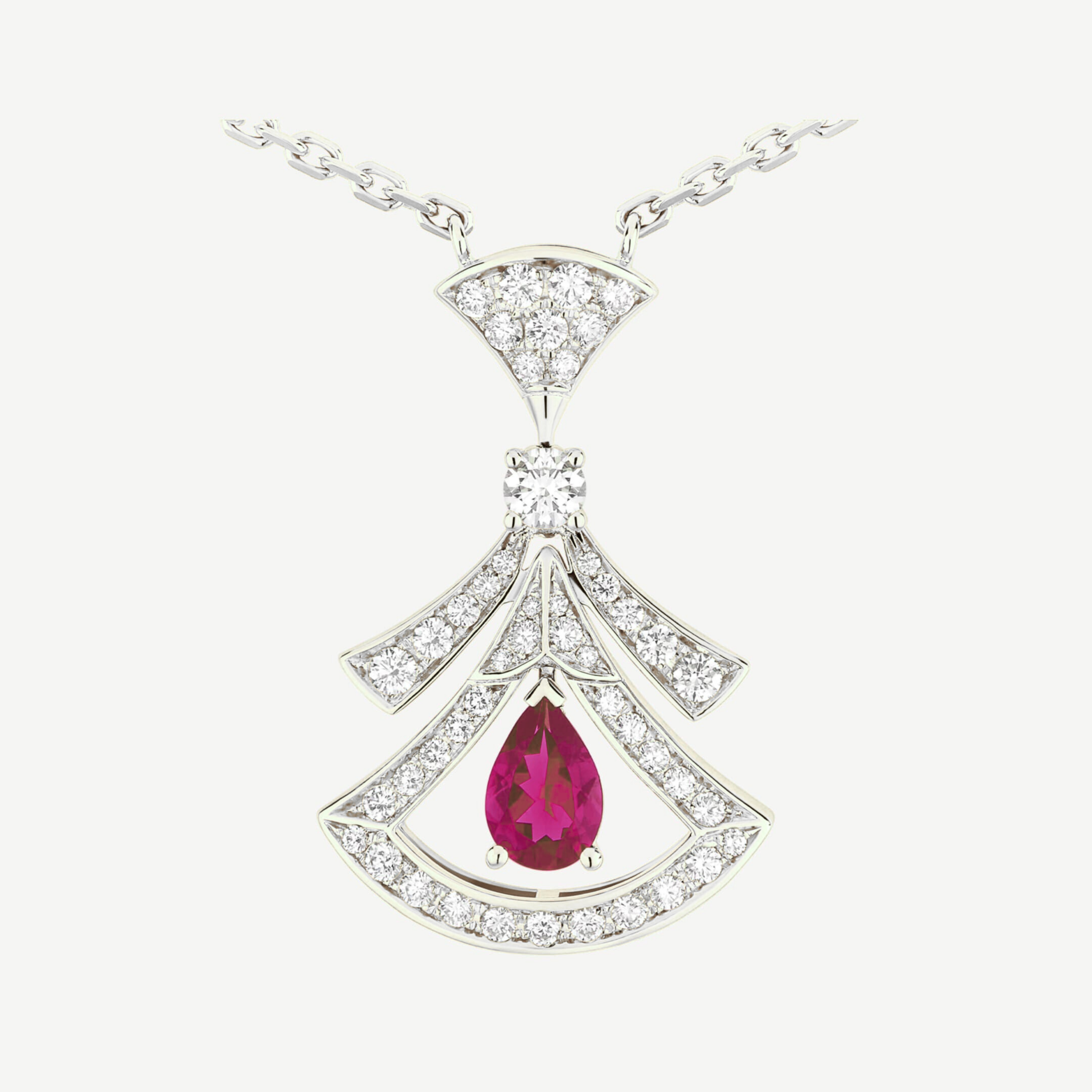 COLLIER BVLGARI DIVAS DREAM ROSE EYE DIAMOND WHITE GOLD