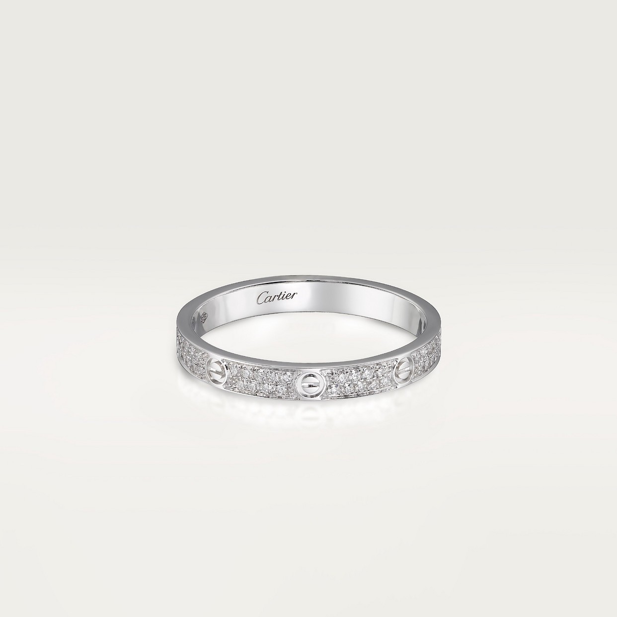 BAGUE CARTIER LOVE PETIT MODÈLE PAVÉ WHITE GOLD