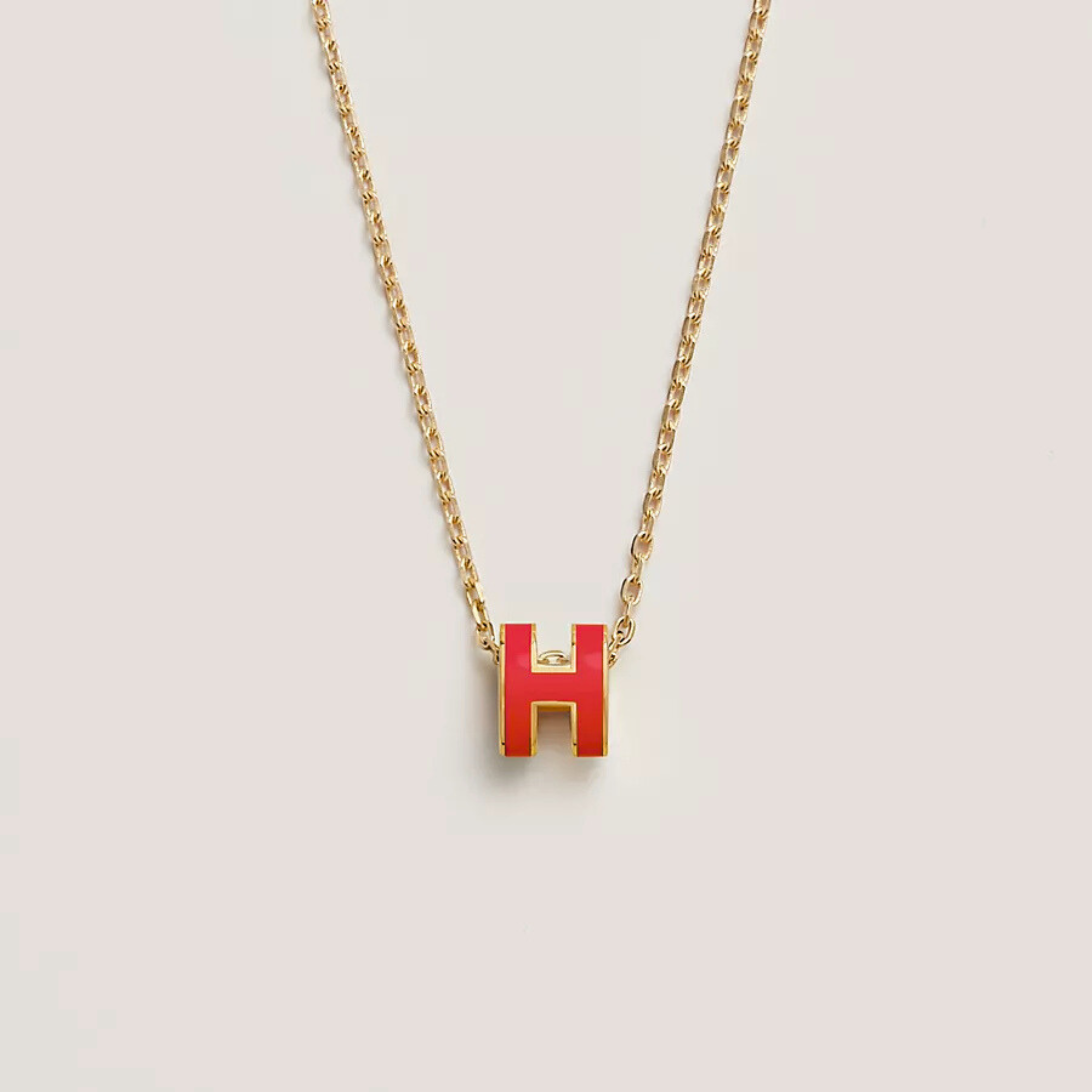 COLLIER PENDENTIF HERMES ROUGE GOLD