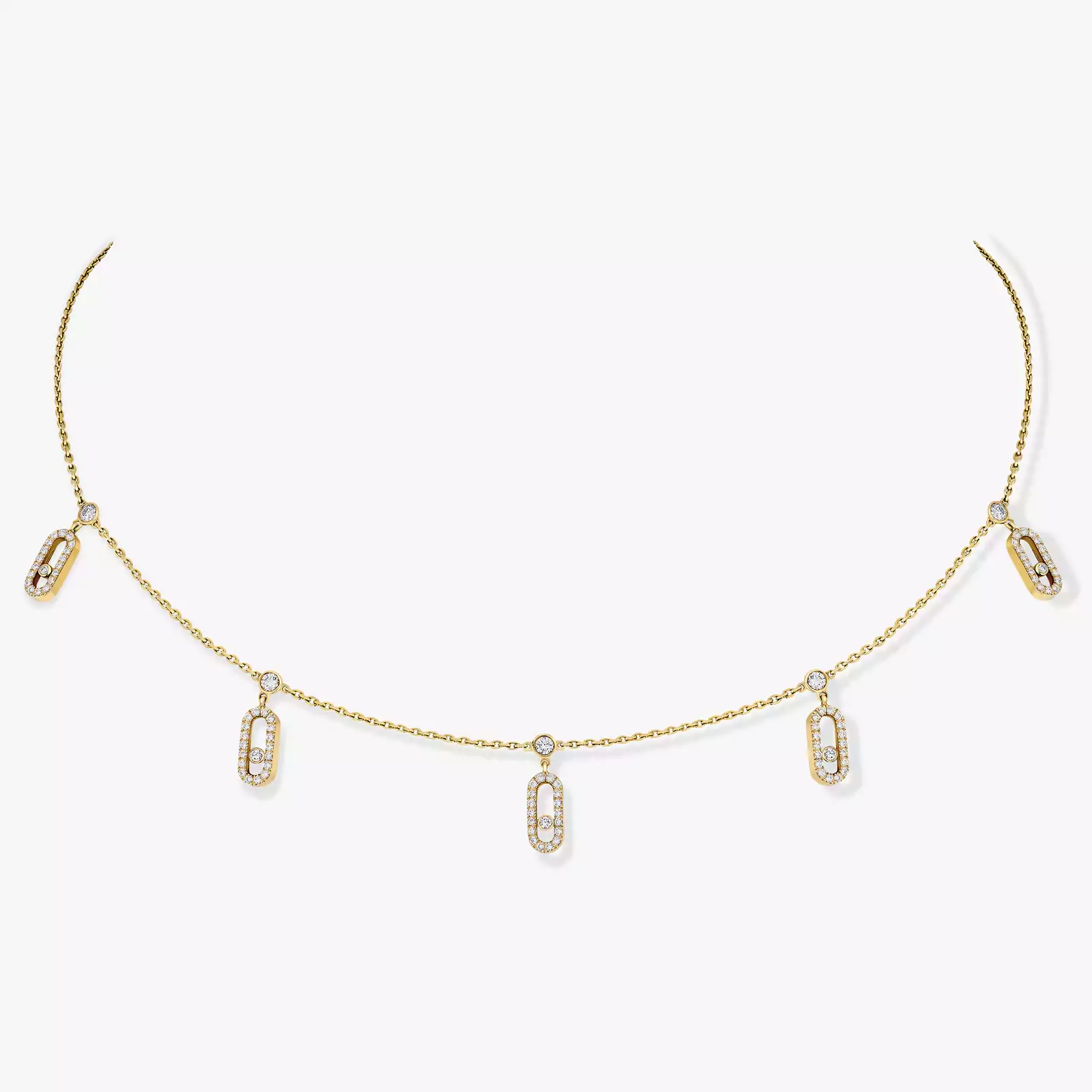 COLLIER MESSIKA MOVE UNO PAVÉ DROP PENDENT CHOKER GOLD