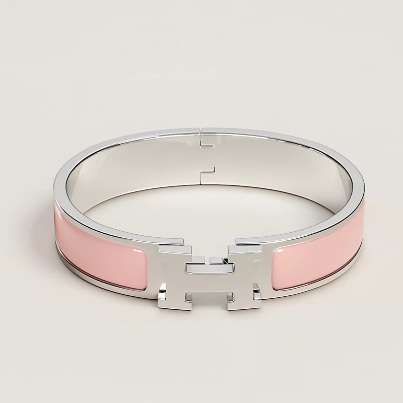 BRACELET CLIC H ROSE CANDEURE ARGENTE