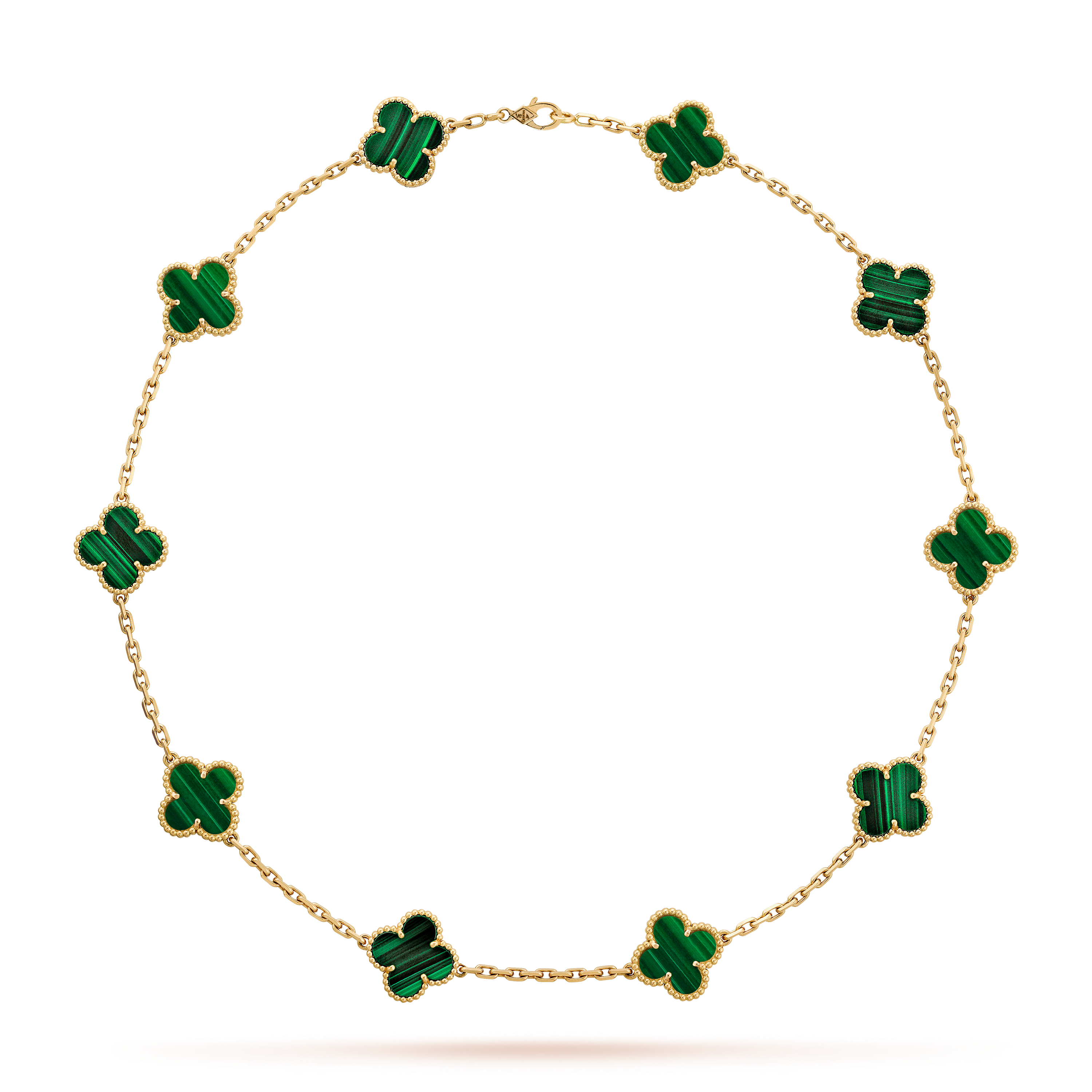 COLLIER VINTAGE ALHAMBRA 7 MOTIFS VERT MALACHITE