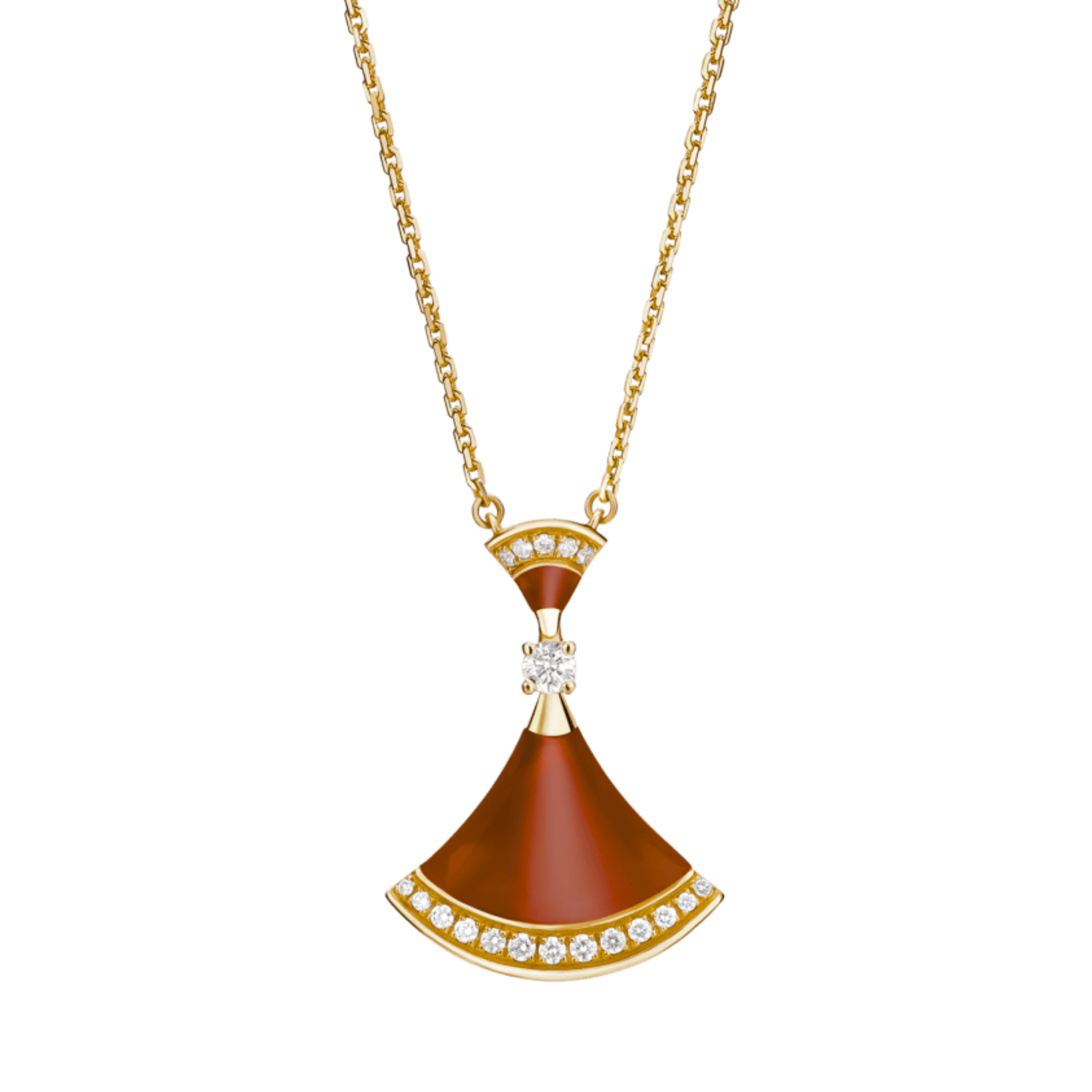 COLLIER BVLGARI DIVAS DREAM NACRE ROUGE DIAMOND GOLD