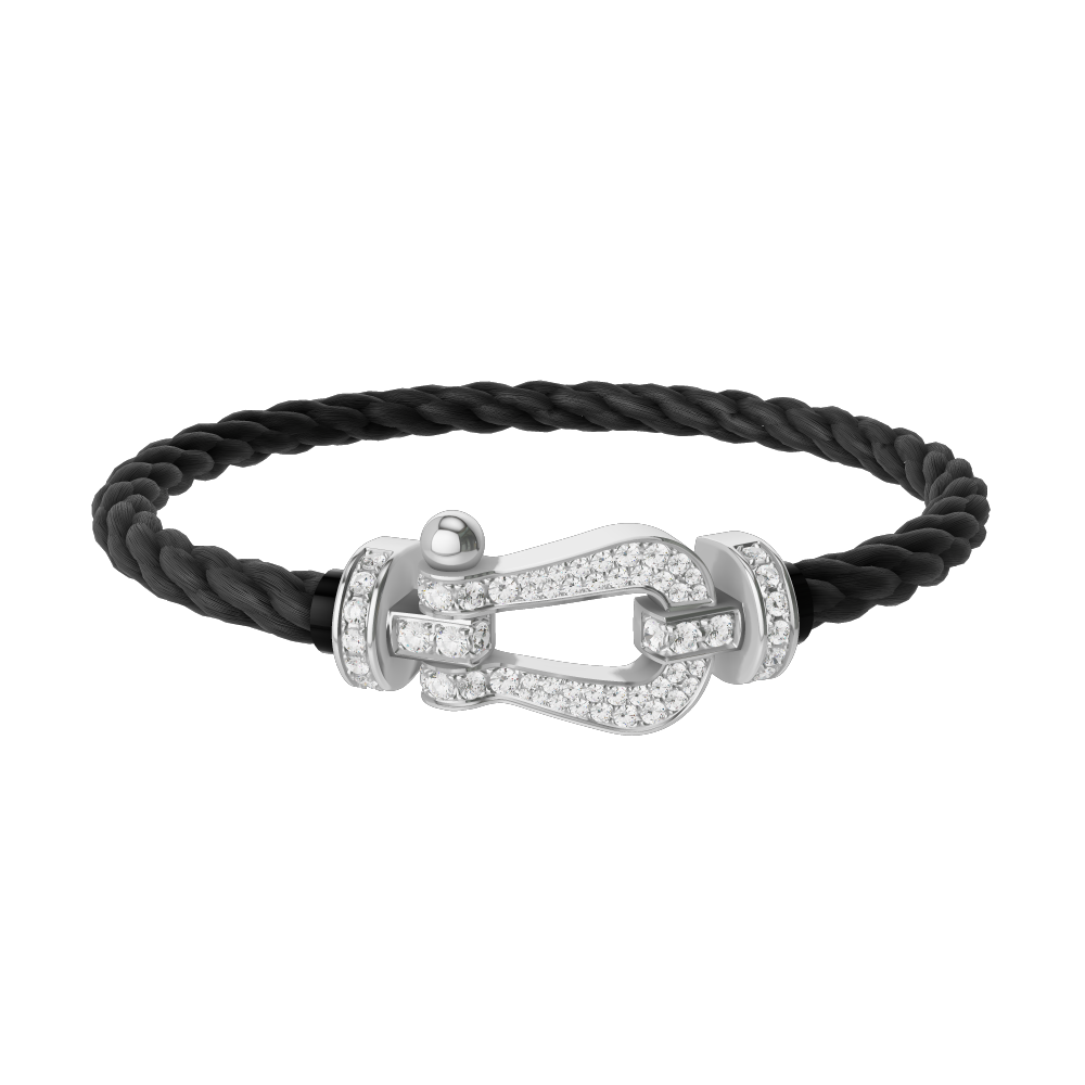 BRACELET FRED FORCE GRAND MODÈLE NOIR WHITE GOLD