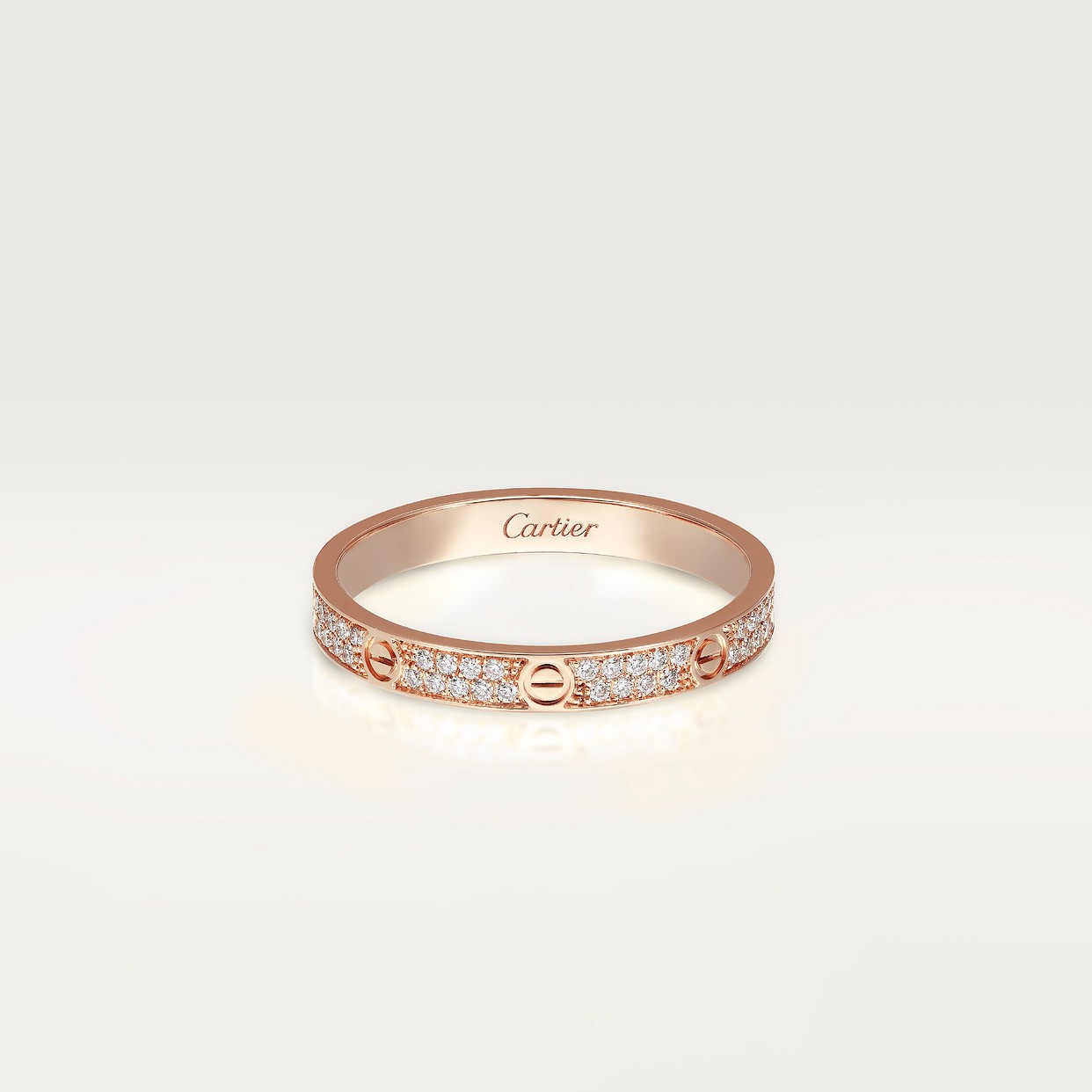 BAGUE CARTIER LOVE PETIT MODÈLE PAVÉ ROSE GOLD