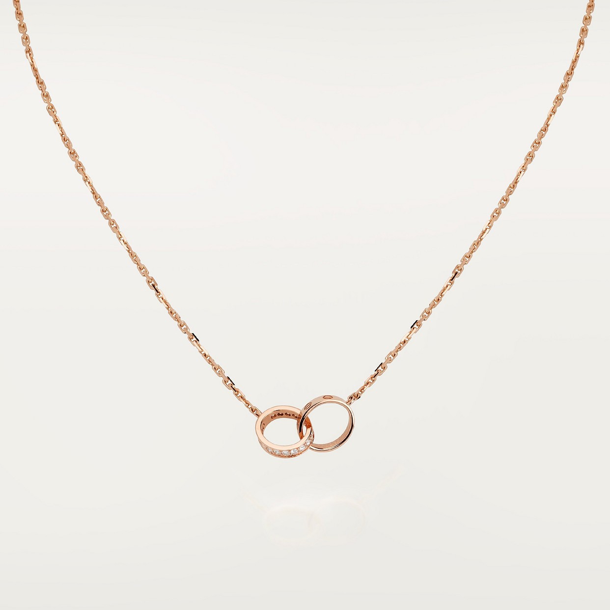 COLLIER CARTIER PENDENTIF LOVE SEMI PAVÉ ROSE GOLD