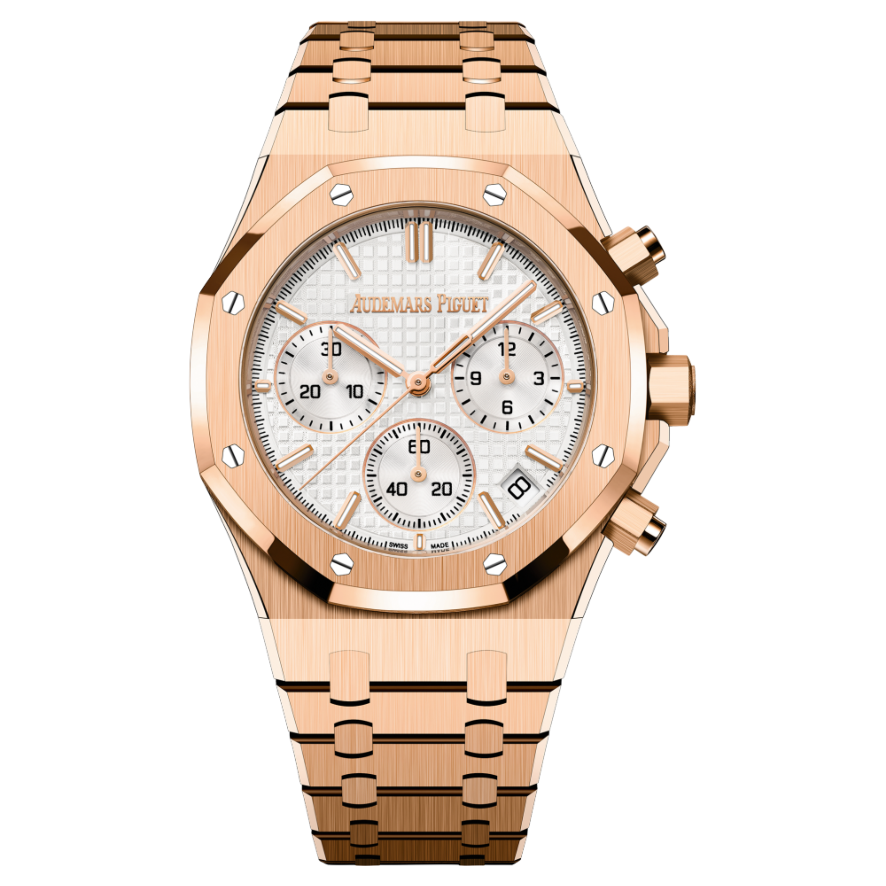 AP ROYAL OAK 3B ROSE GOLD AND WHITE